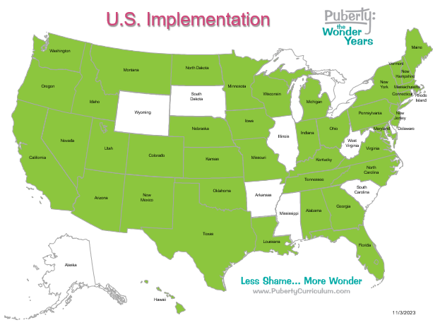 Puberty: The Wonder Years US Sales Map 2023-11-3