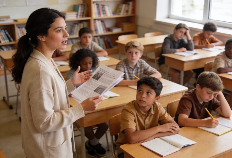 Fifth grade classroom during a health education lesson