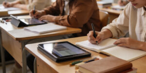 Candid classroom scene with students during a lesson